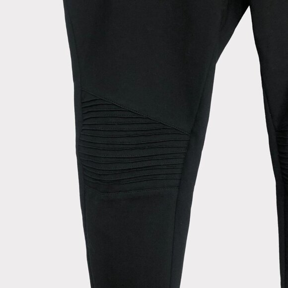 Parasuco Black Stretch With Ribbing Textured Front Moto Pants Size Large - Picture 5 of 11